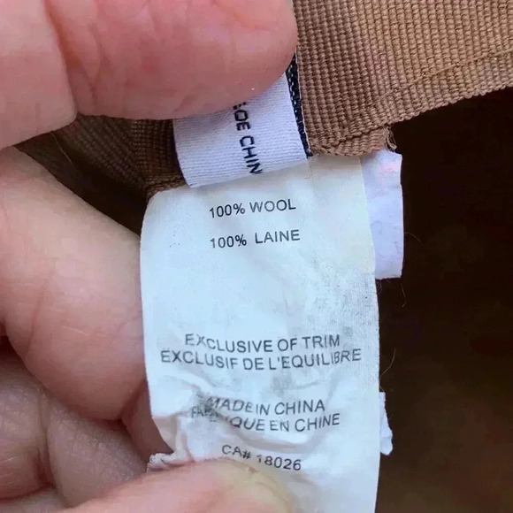 Nine West 100% wool hat with brown and silver around the brim - Picture 5 of 6